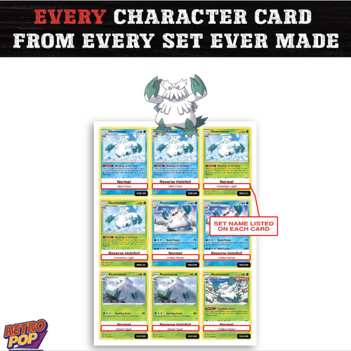 Abomasnow card collection preview - every set Abomasnow appears in
