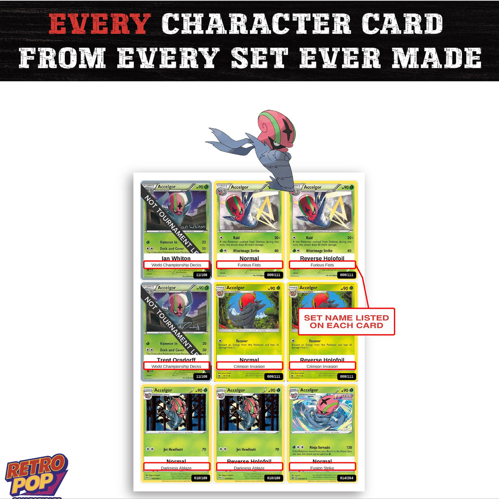 Accelgor card collection preview - every set Accelgor appears in