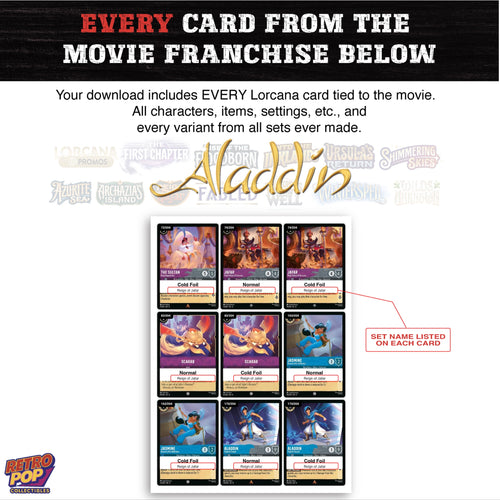 Aladdin Disney Lorcana binder placeholders printable PDF - image 2