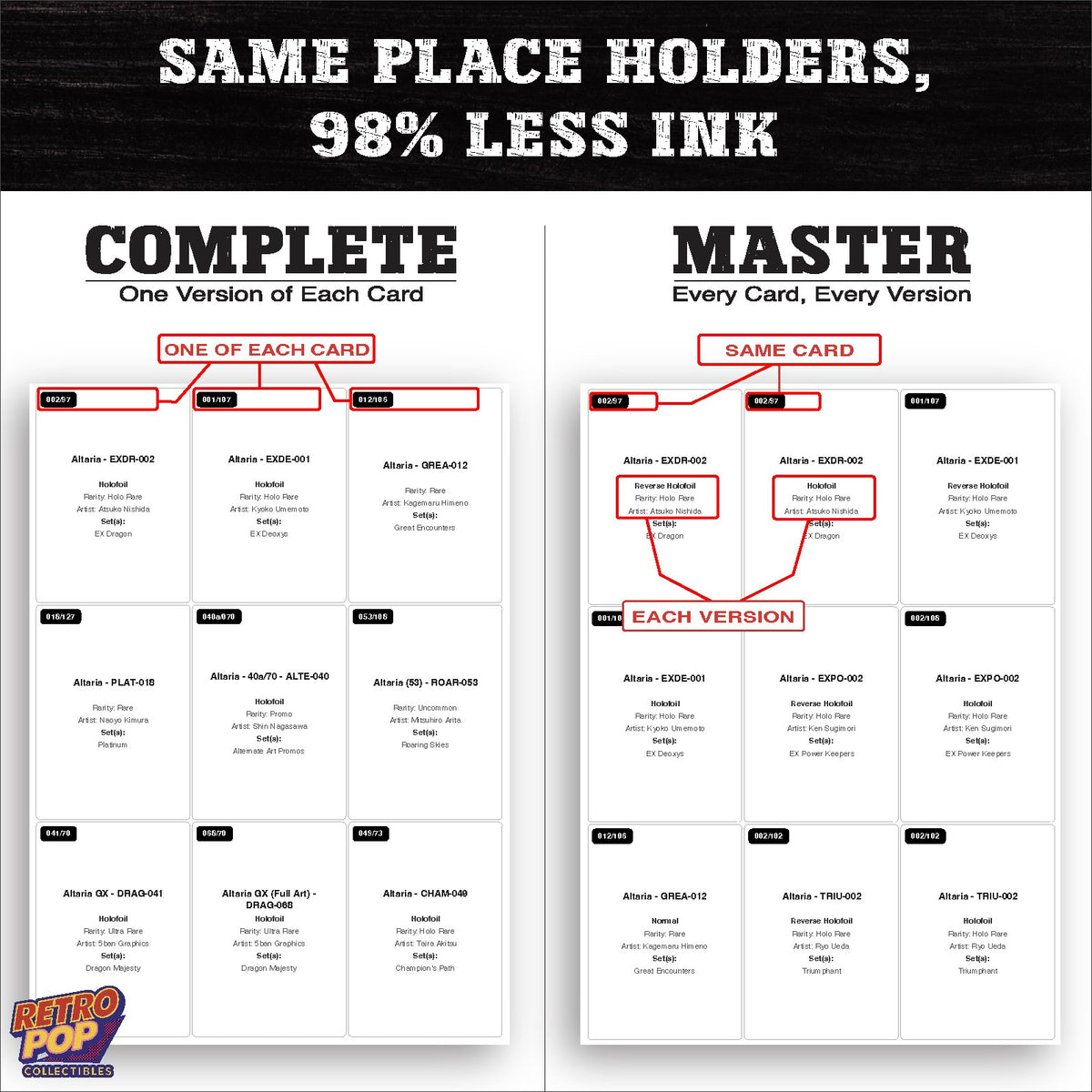 Ink saver greyscale Altaria placeholder sheet - 98 percent less ink