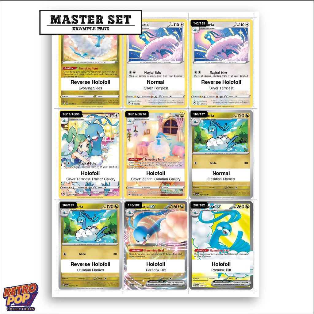 Printed Altaria Pokemon placeholders in binder - real photo 3