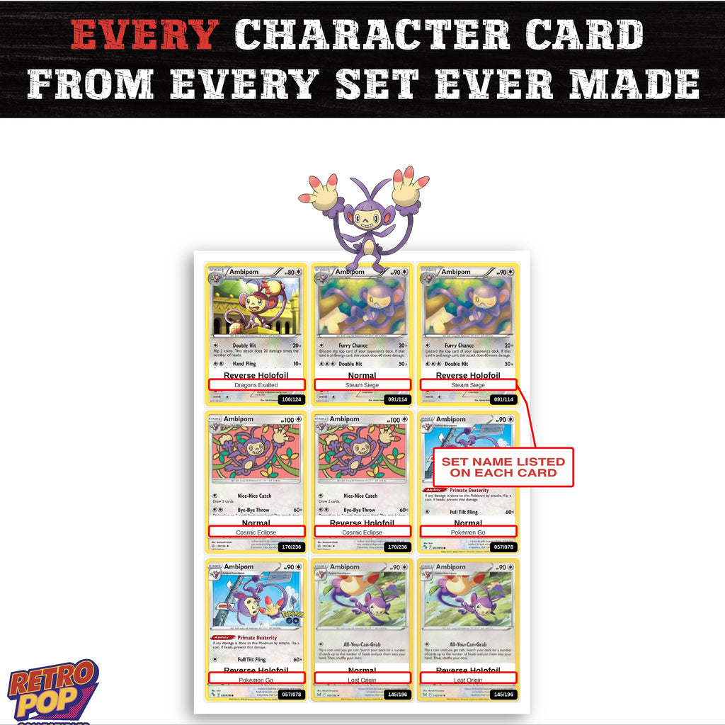 Ambipom card collection preview - every set Ambipom appears in