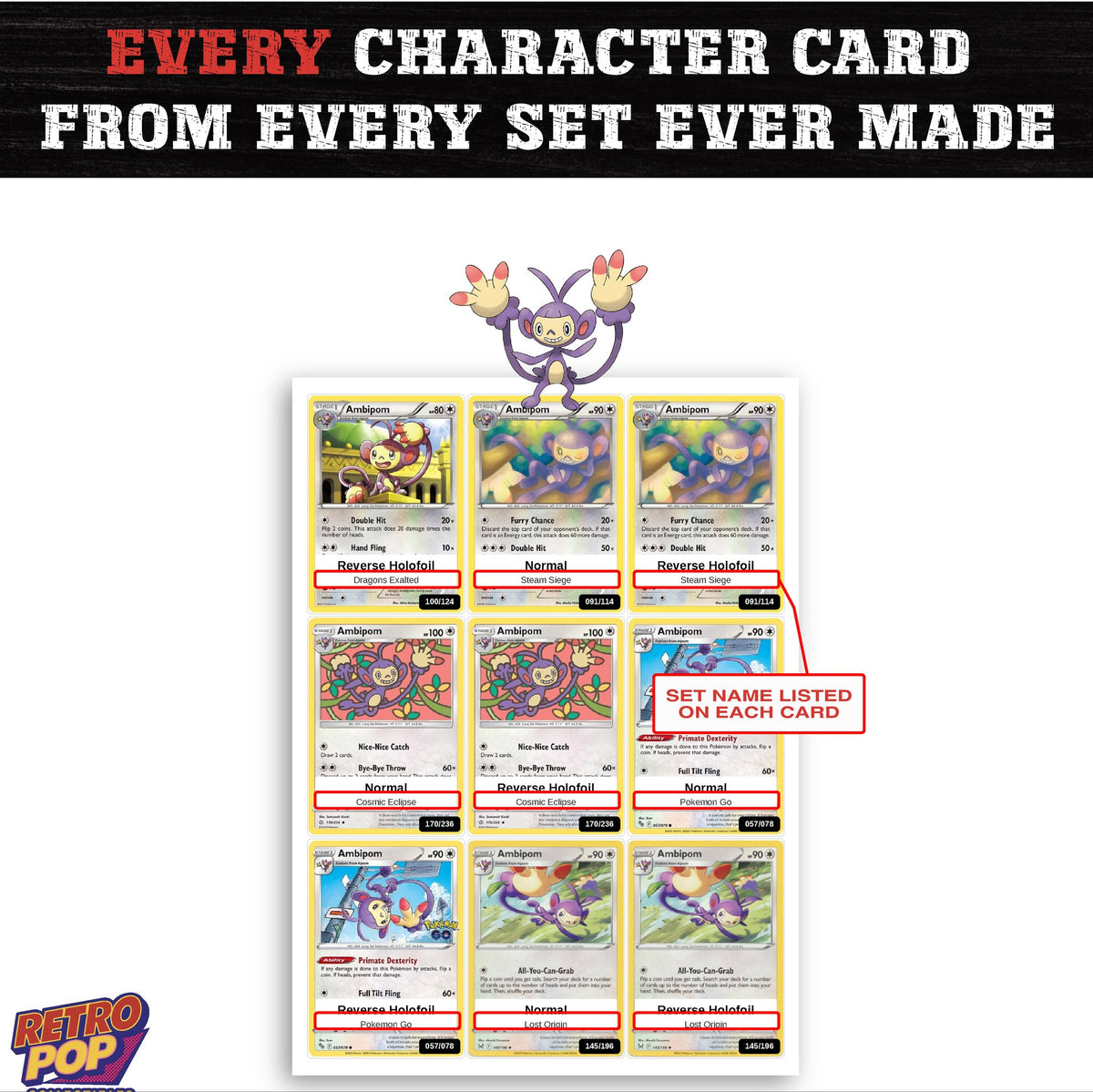 Ambipom card collection preview - every set Ambipom appears in