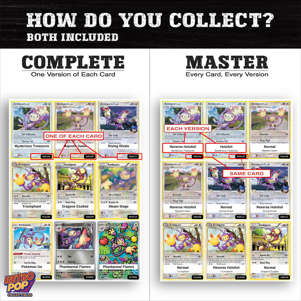Complete Set vs Master Set versions of the Ambipom binder placeholders