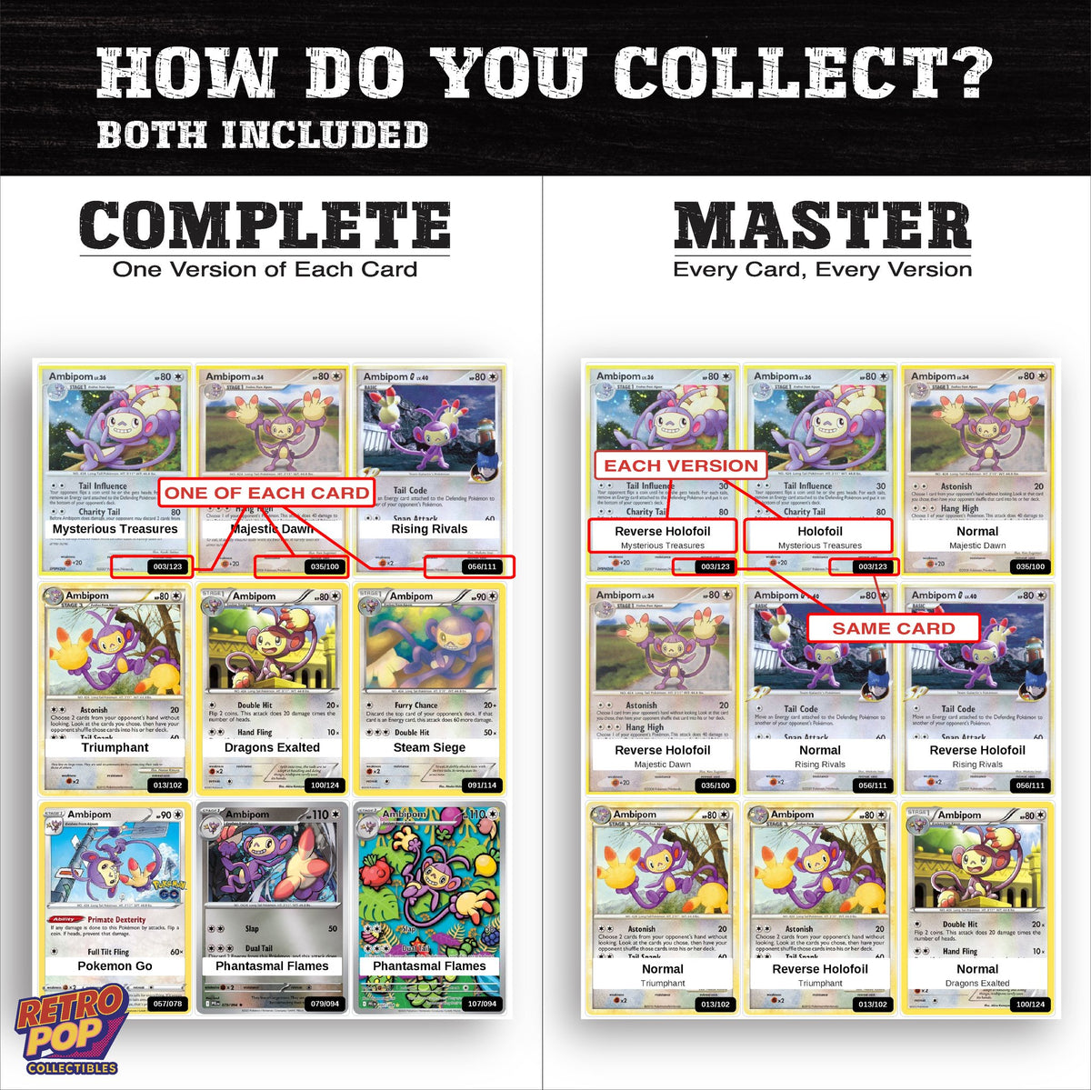 Complete Set vs Master Set versions of the Ambipom binder placeholders