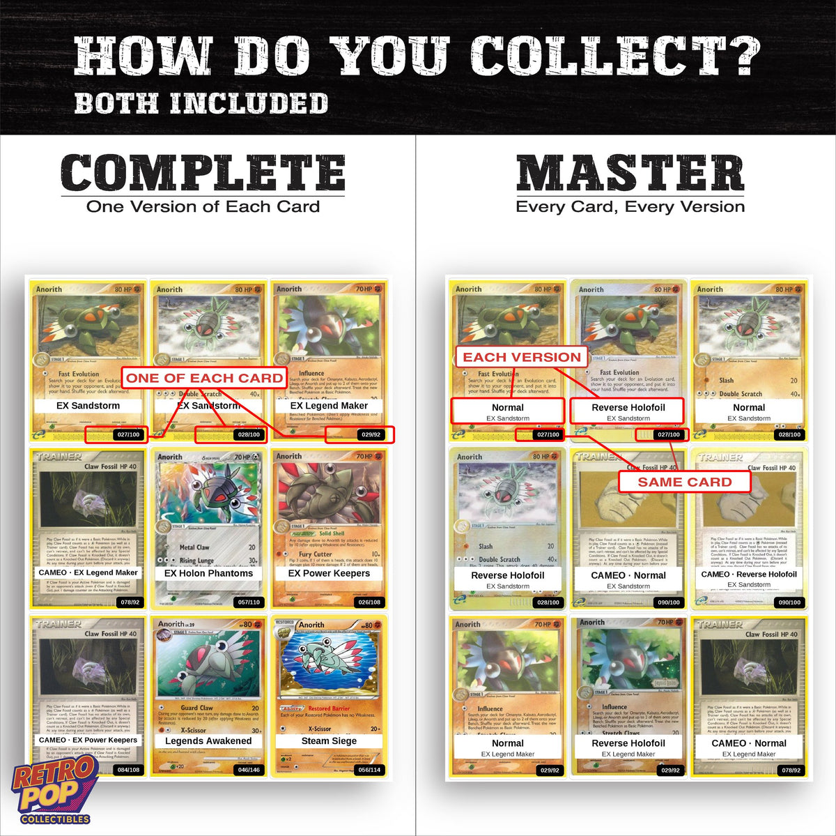 Complete Set vs Master Set versions of the Anorith binder placeholders