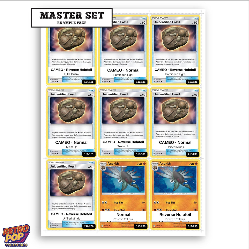 Printed Anorith Pokemon placeholders in binder - real photo 3