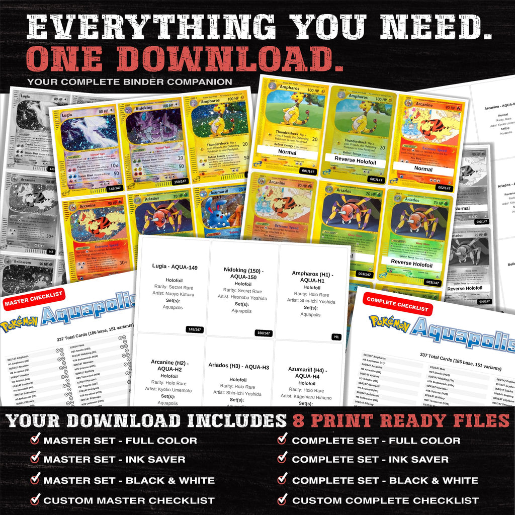 Everything included in the Aquapolis placeholder download - 8 PDF files