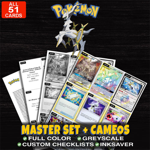 Every Arceus Pokemon card ever made - master set binder placeholders with Arceus & Dialga & Palkia GX (Alternate Full Art)