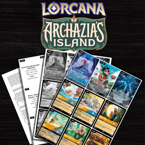Archazia's Island Disney Lorcana binder placeholders printable PDF - includes All Is Found