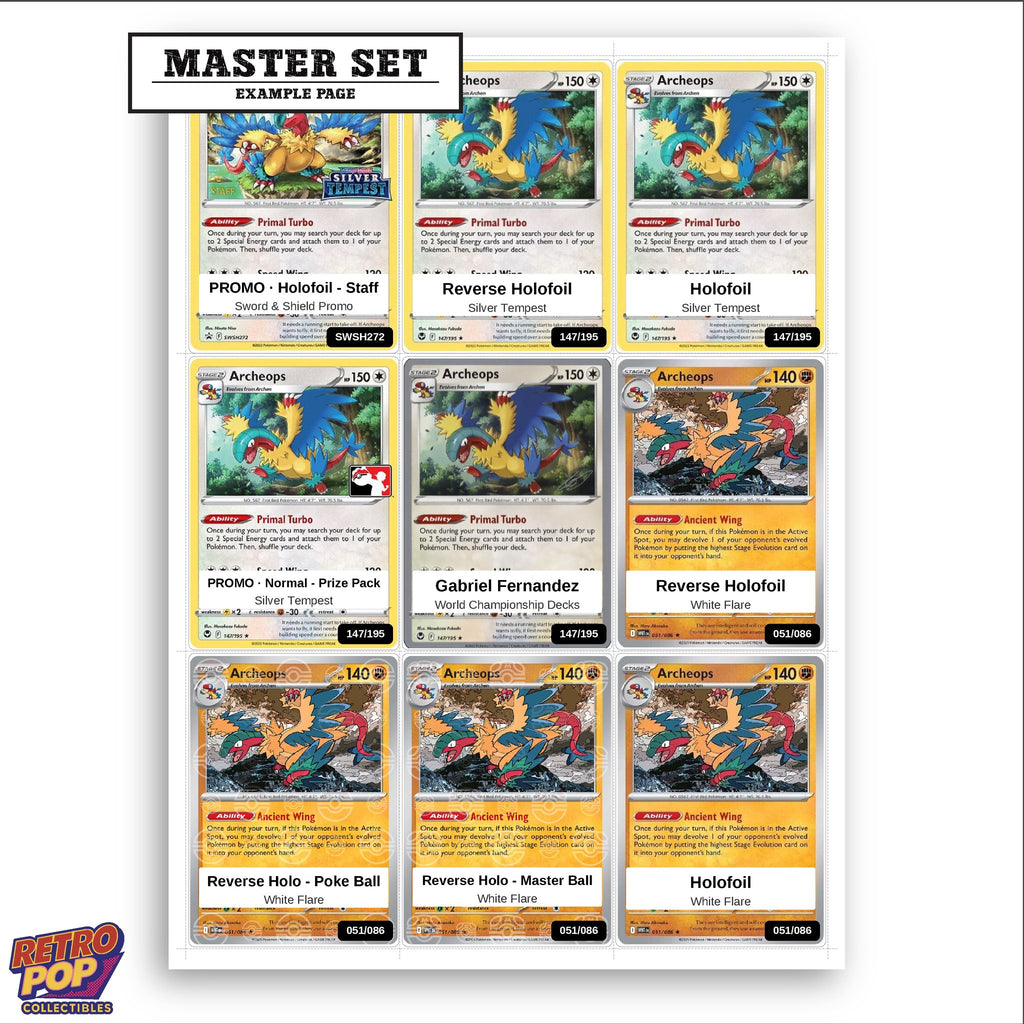 Printed Archeops Pokemon placeholders in binder - real photo 3