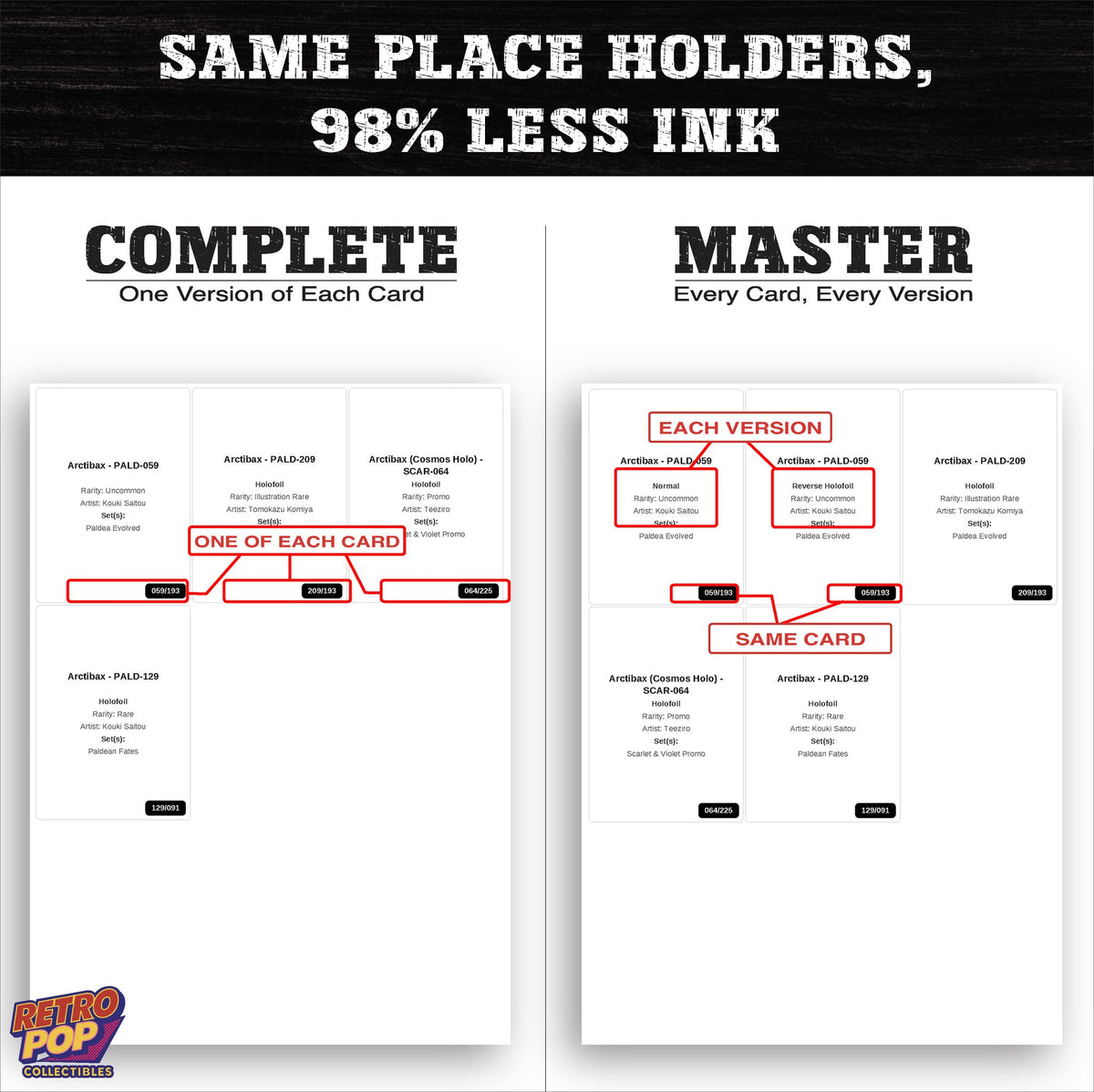 Ink saver greyscale Arctibax placeholder sheet - 98 percent less ink