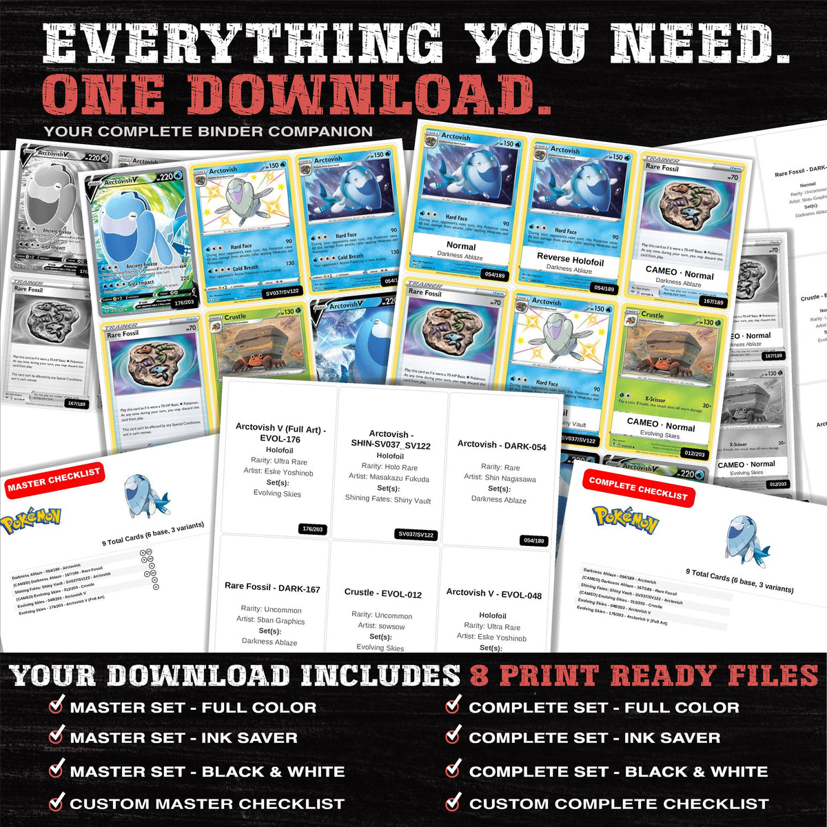Everything included in the Arctovish master set download - 8 PDF files