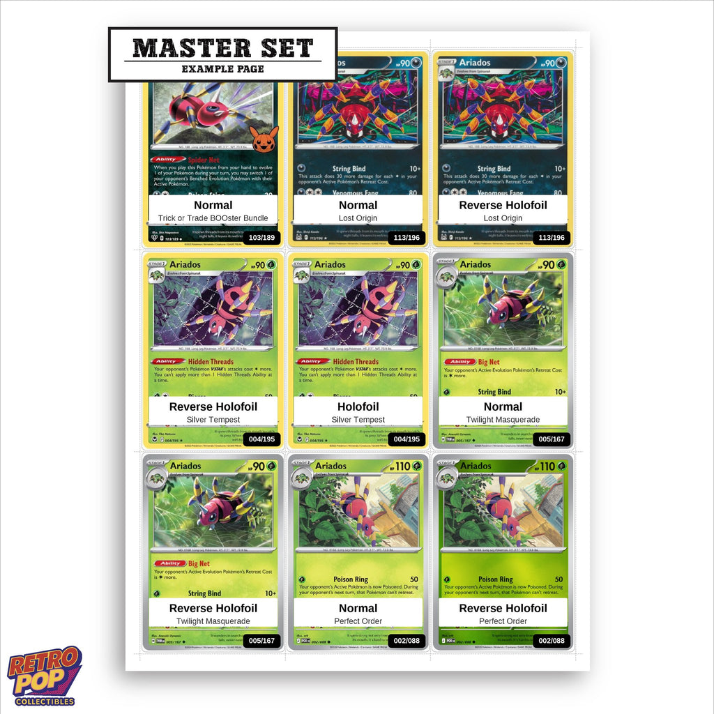 Printed Ariados Pokemon placeholders in binder - real photo 1