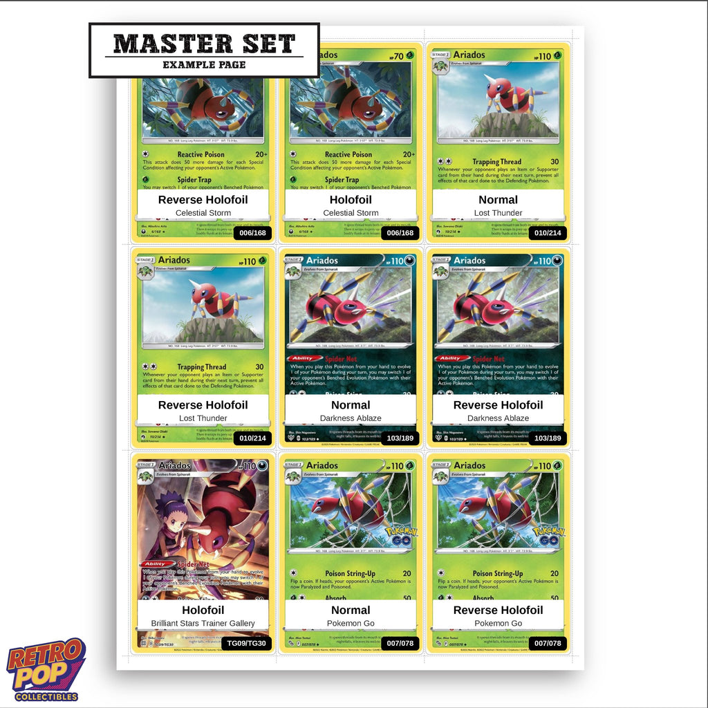 Printed Ariados Pokemon placeholders in binder - real photo 3