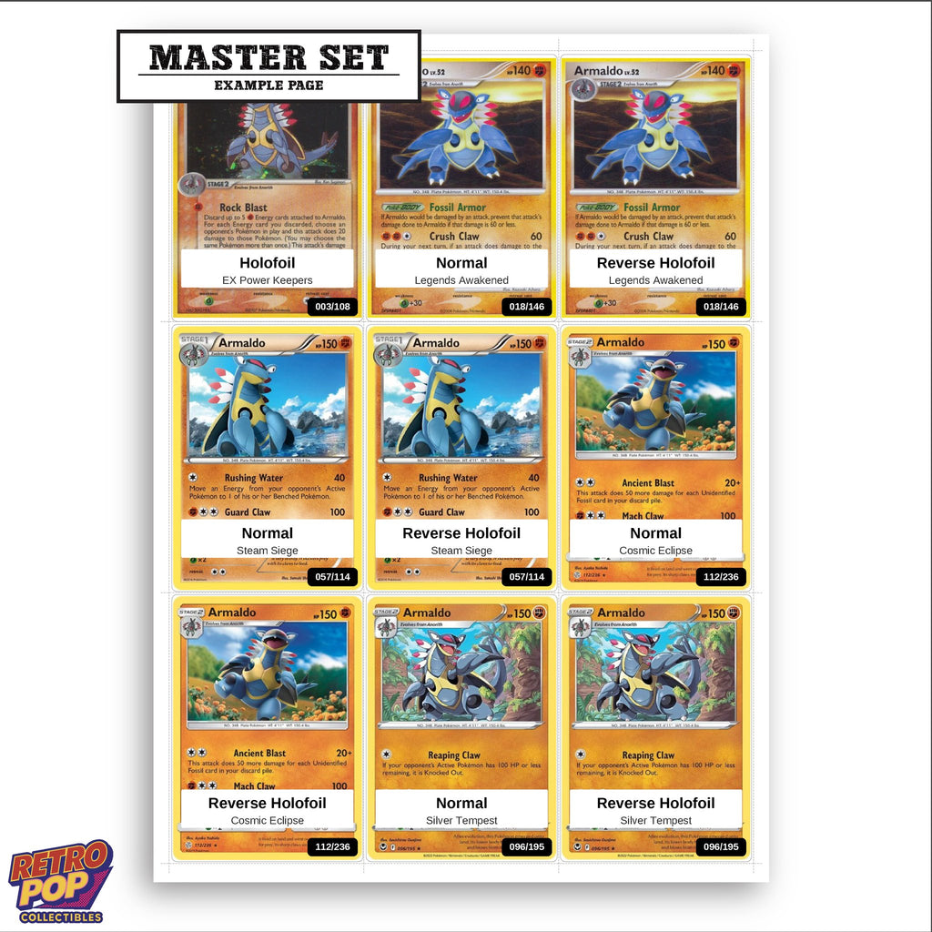Printed Armaldo Pokemon placeholders in binder - real photo 3
