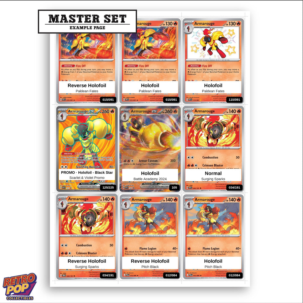 Printed Armarouge Pokemon placeholders in binder - real photo 3