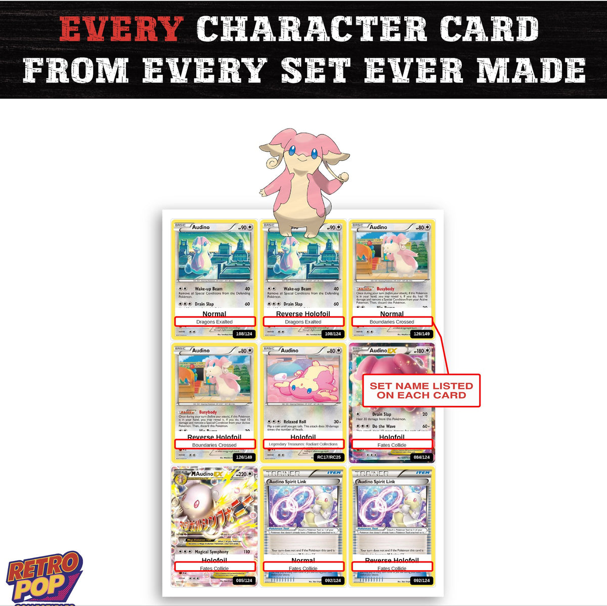 Audino card collection preview - every set Audino appears in