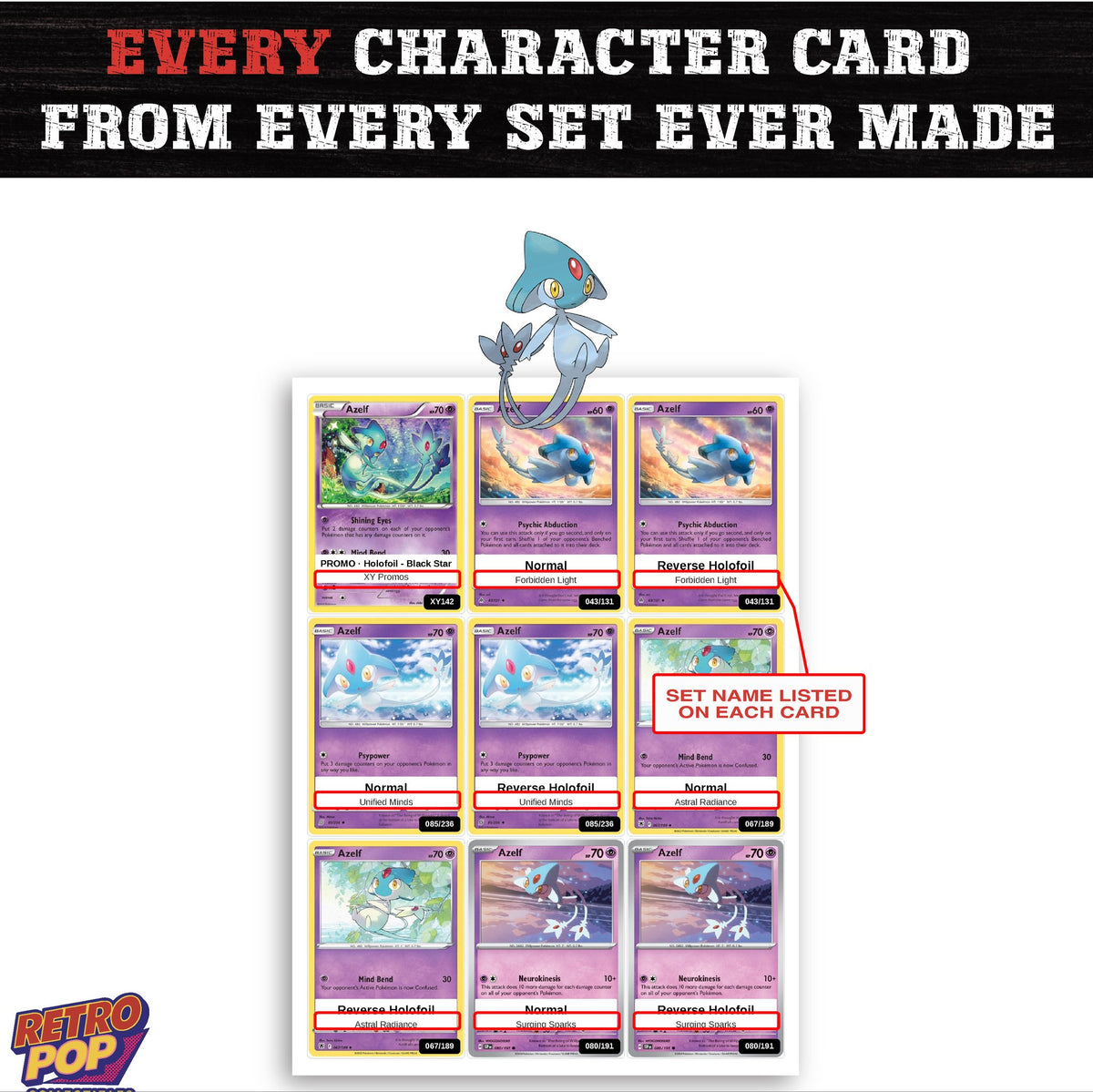 Azelf card collection preview - every set Azelf appears in