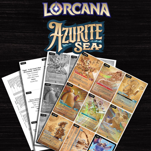 Azurite Sea Disney Lorcana binder placeholders printable PDF - includes Tigger