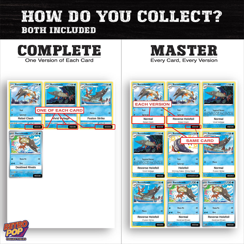 Complete Set vs Master Set versions of the Barraskewda binder placeholders