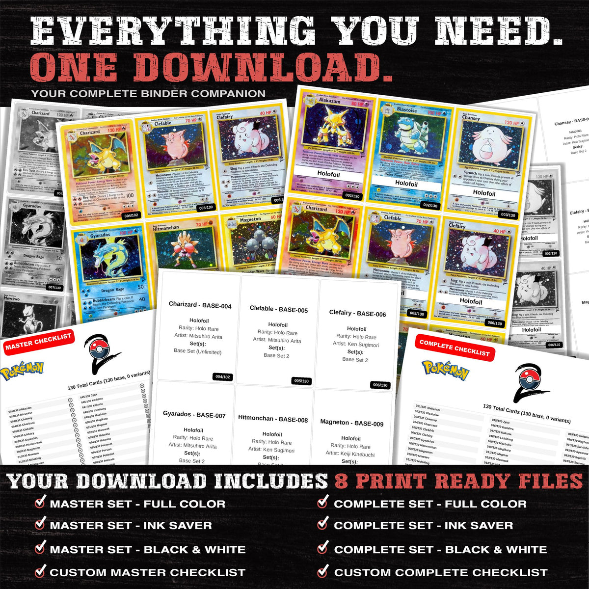 Everything included in the Base Set 2 placeholder download - 8 PDF files