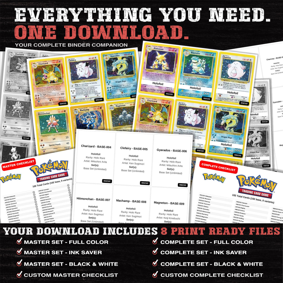 Everything included in the Base Set Unlimited placeholder download - 8 PDF files