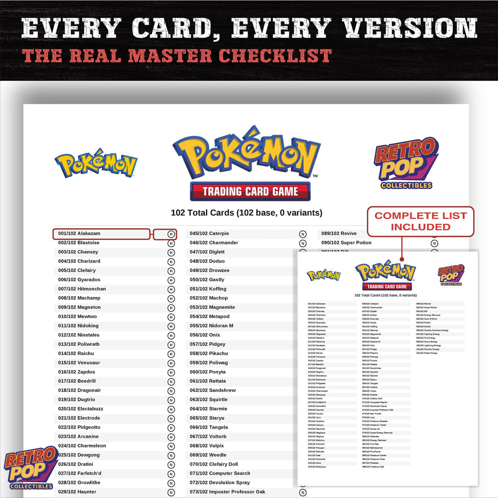 Base Set Unlimited Pokemon card checklist PDF preview