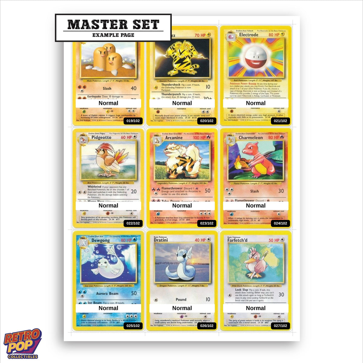 Printed Base Set Unlimited placeholders in binder - real photo 1