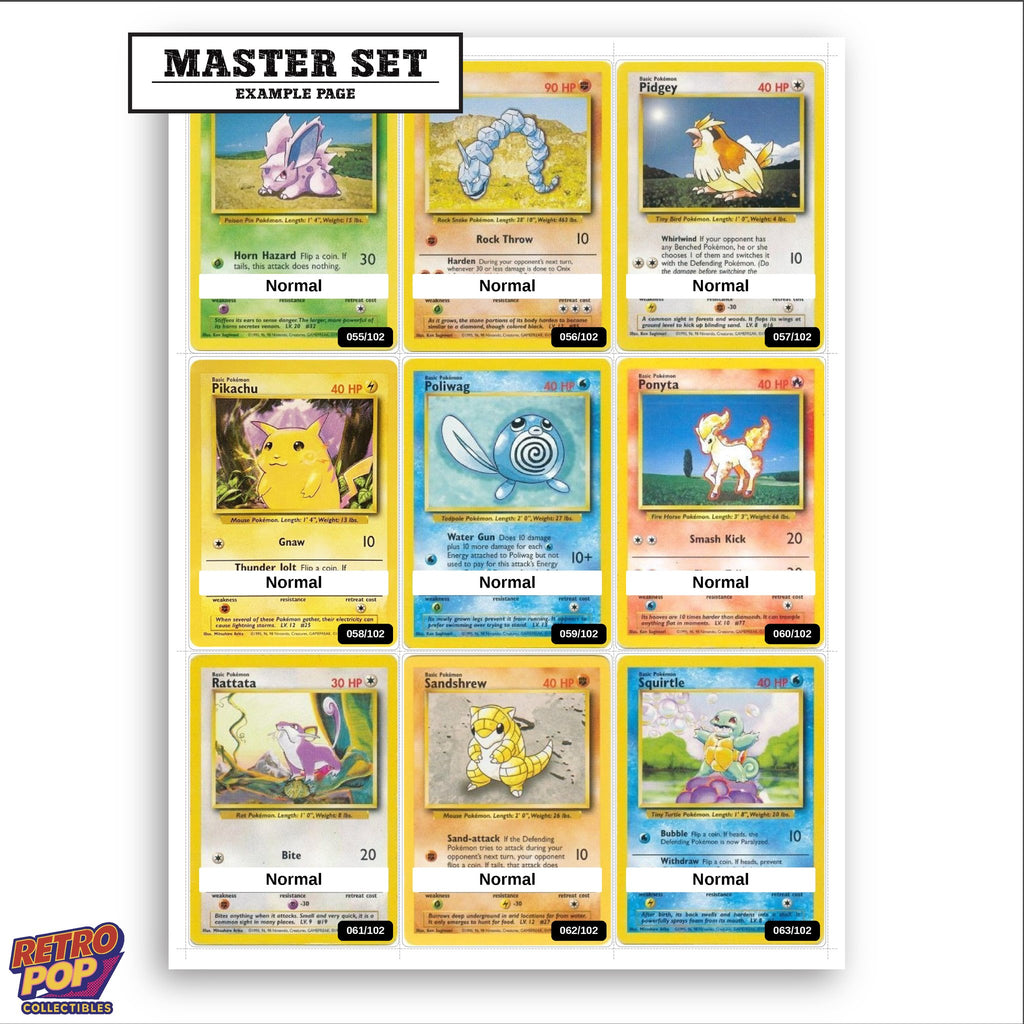 Printed Base Set Unlimited placeholders in binder - real photo 3