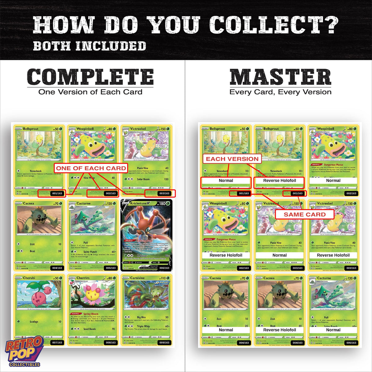 Complete Set vs Master Set versions of Battle Styles binder placeholders
