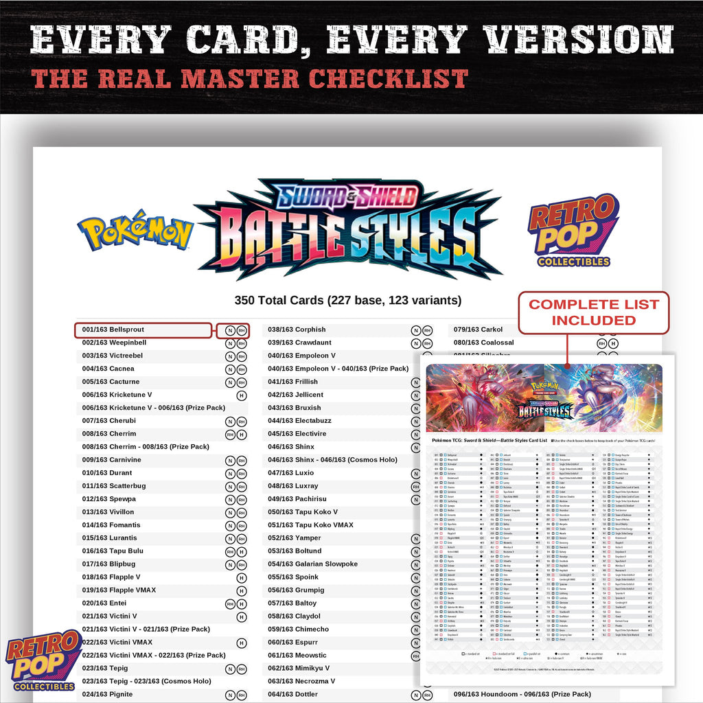 Battle Styles Pokemon card checklist PDF preview