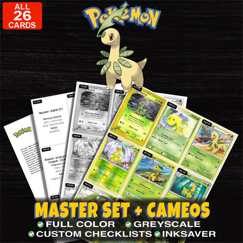 Every Bayleef Pokemon card ever made - master set binder placeholders with Bayleef (28)