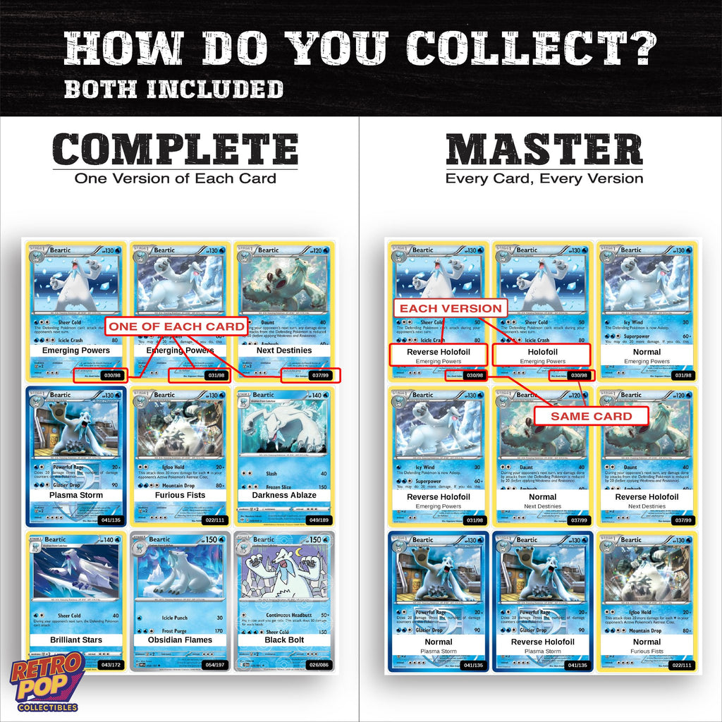Complete Set vs Master Set versions of the Beartic binder placeholders