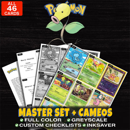 Every Bellsprout Pokemon card ever made - master set binder placeholders with Bellsprout (45)
