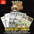 Every Bidoof Pokemon card ever made - master set binder placeholders with Special Delivery Bidoof