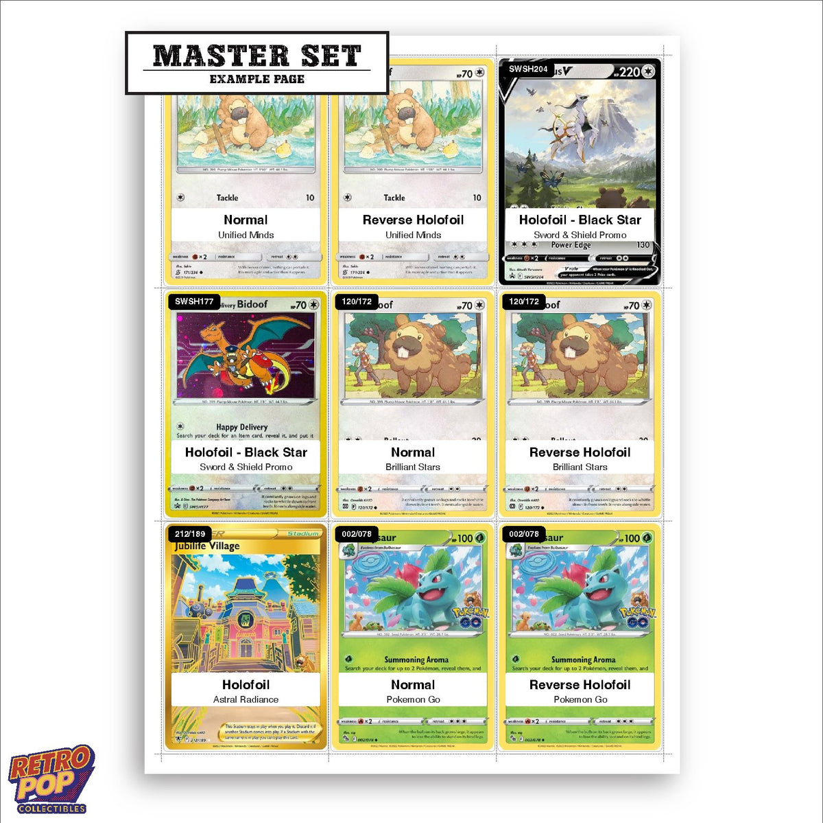 Printed Bidoof Pokemon placeholders in binder - real photo 1