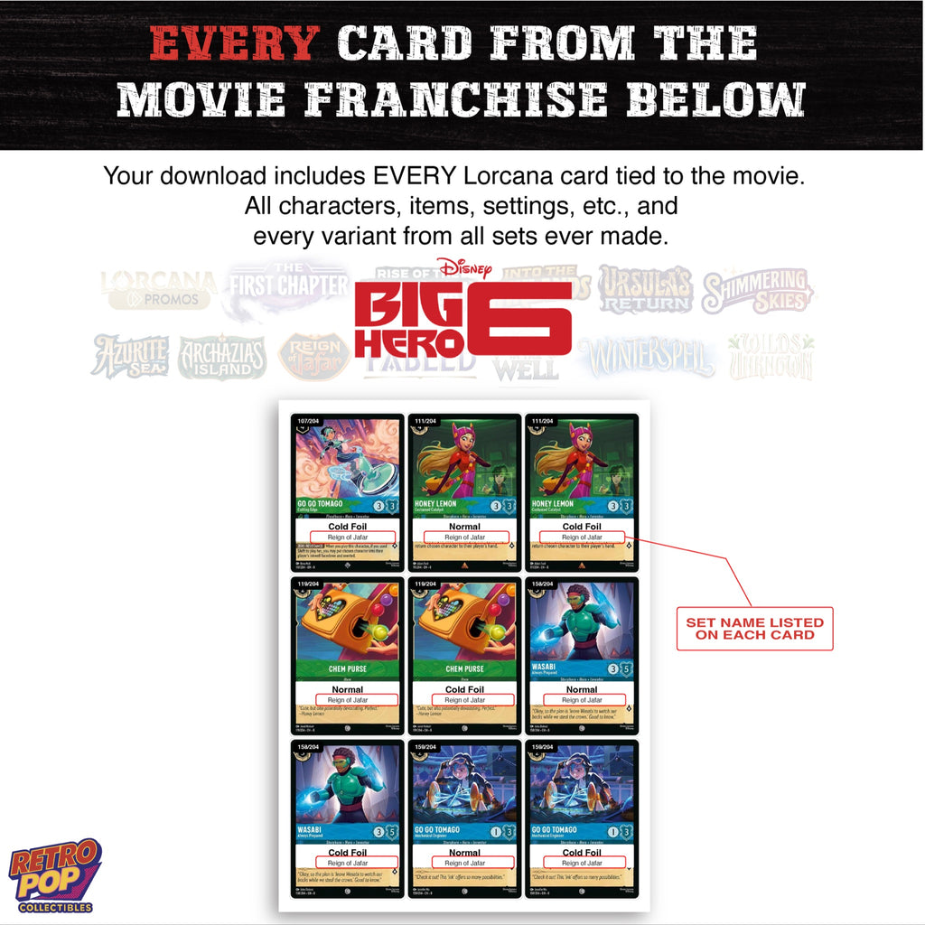 Big Hero 6 Disney Lorcana binder placeholders printable PDF - image 2