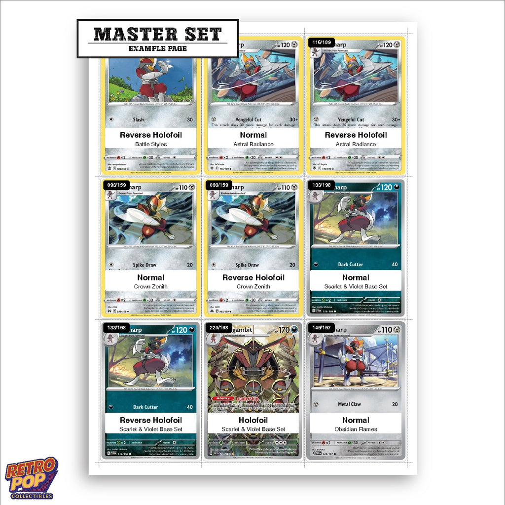 Printed Bisharp Pokemon placeholders in binder - real photo 1