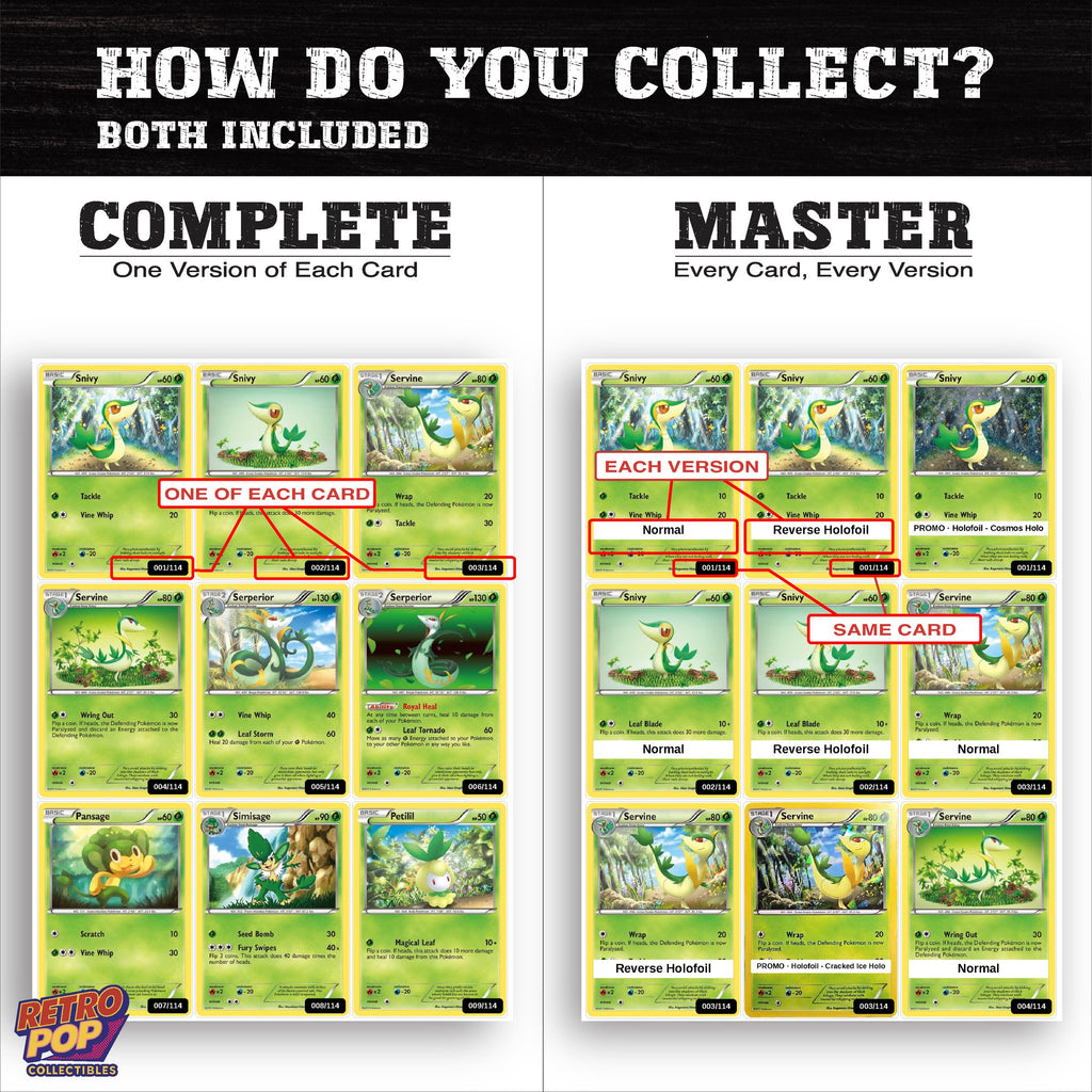 Complete Set vs Master Set versions of Black and White binder placeholders