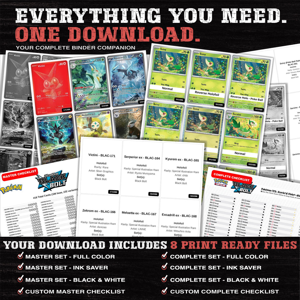 Everything included in the Black Bolt placeholder download - 8 PDF files