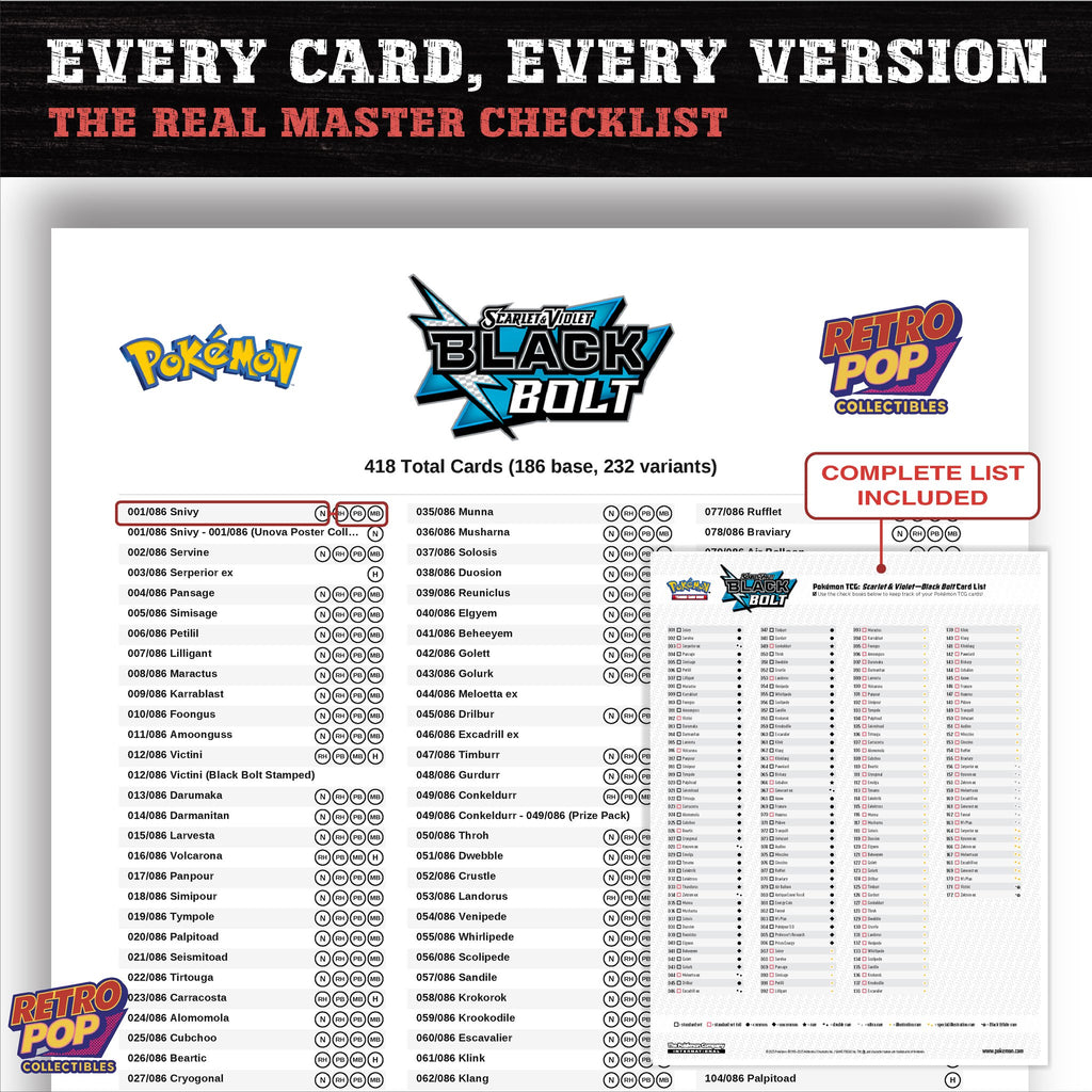 Black Bolt Pokemon card checklist PDF preview