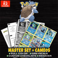 Every Blastoise Pokemon card ever made - master set binder placeholders with Blastoise