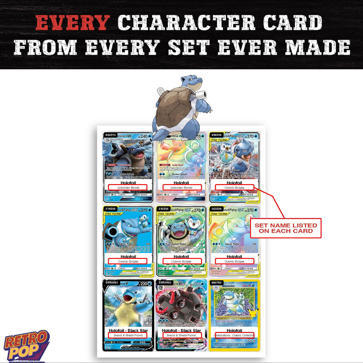 Blastoise card collection preview - every set Blastoise appears in