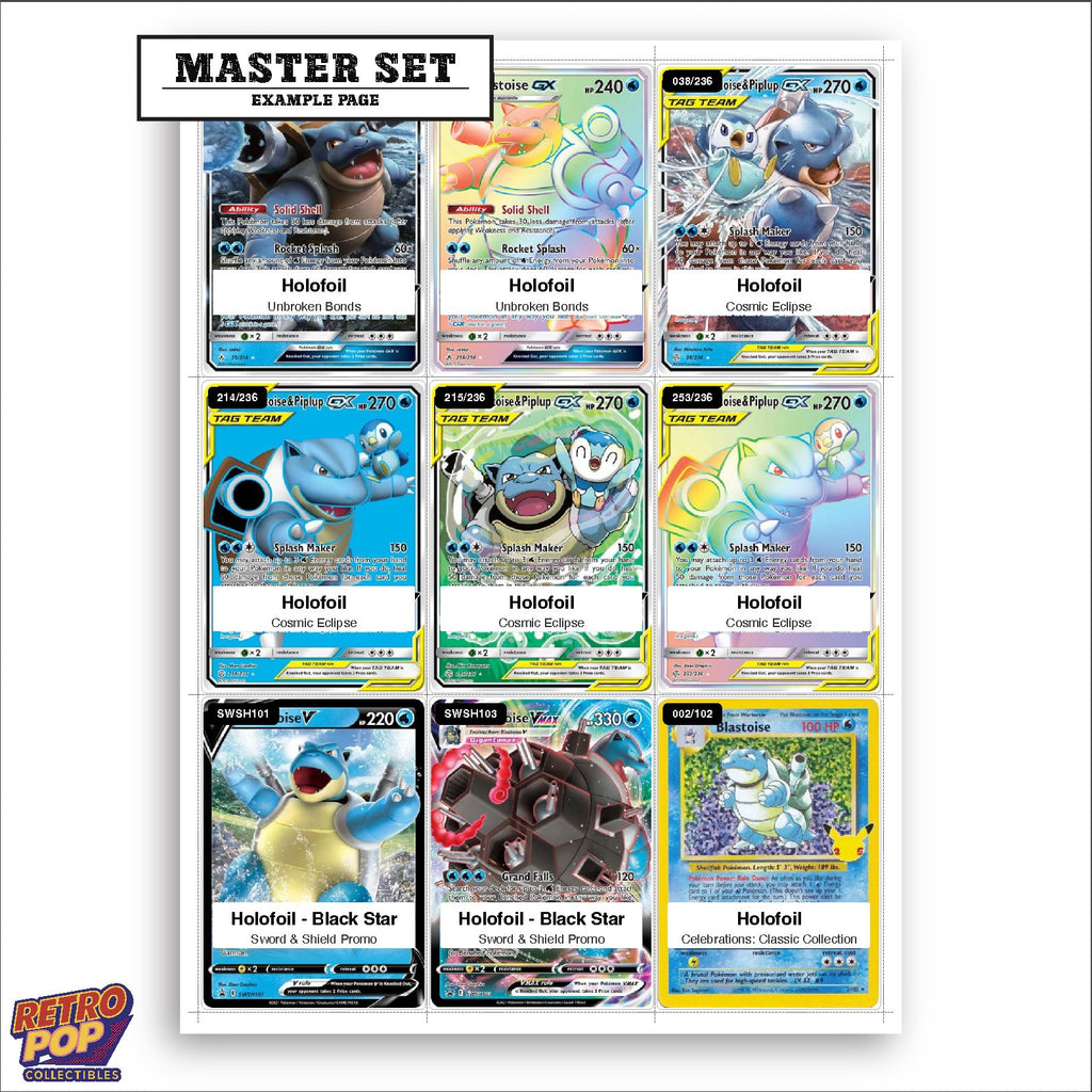 Printed Blastoise Pokemon placeholders in binder - real photo 3