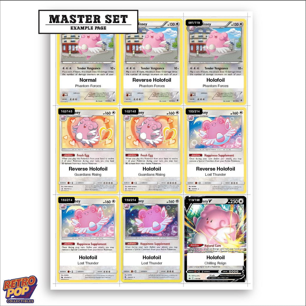 Printed Blissey Pokemon placeholders in binder - real photo 3