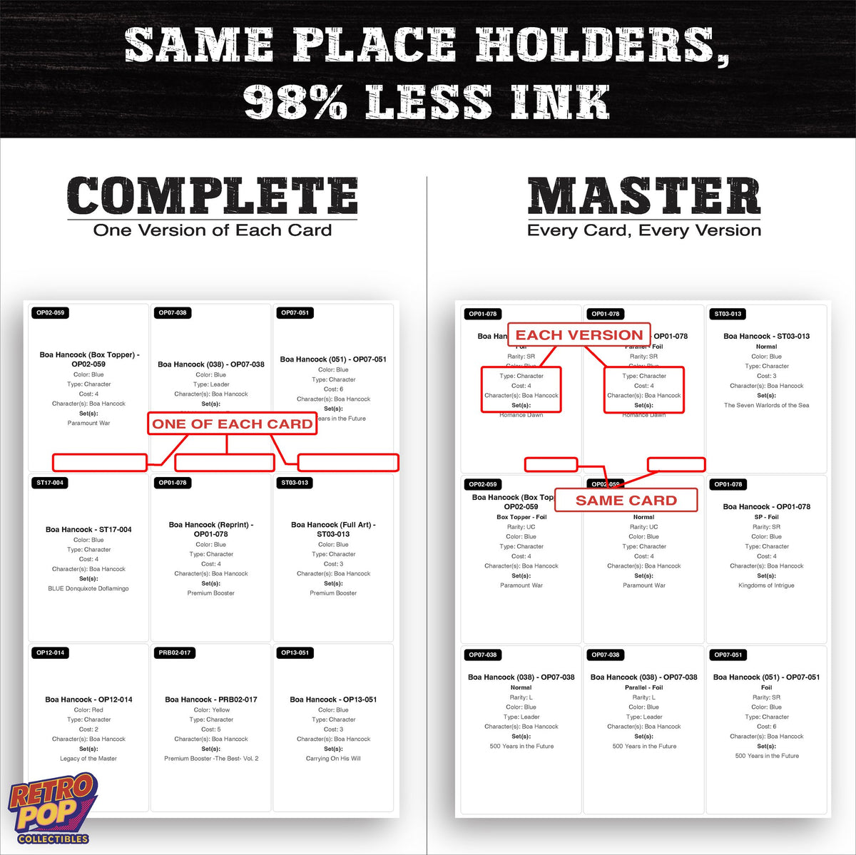 Ink saver greyscale Boa Hancock One Piece placeholder sheet - 98 percent less ink