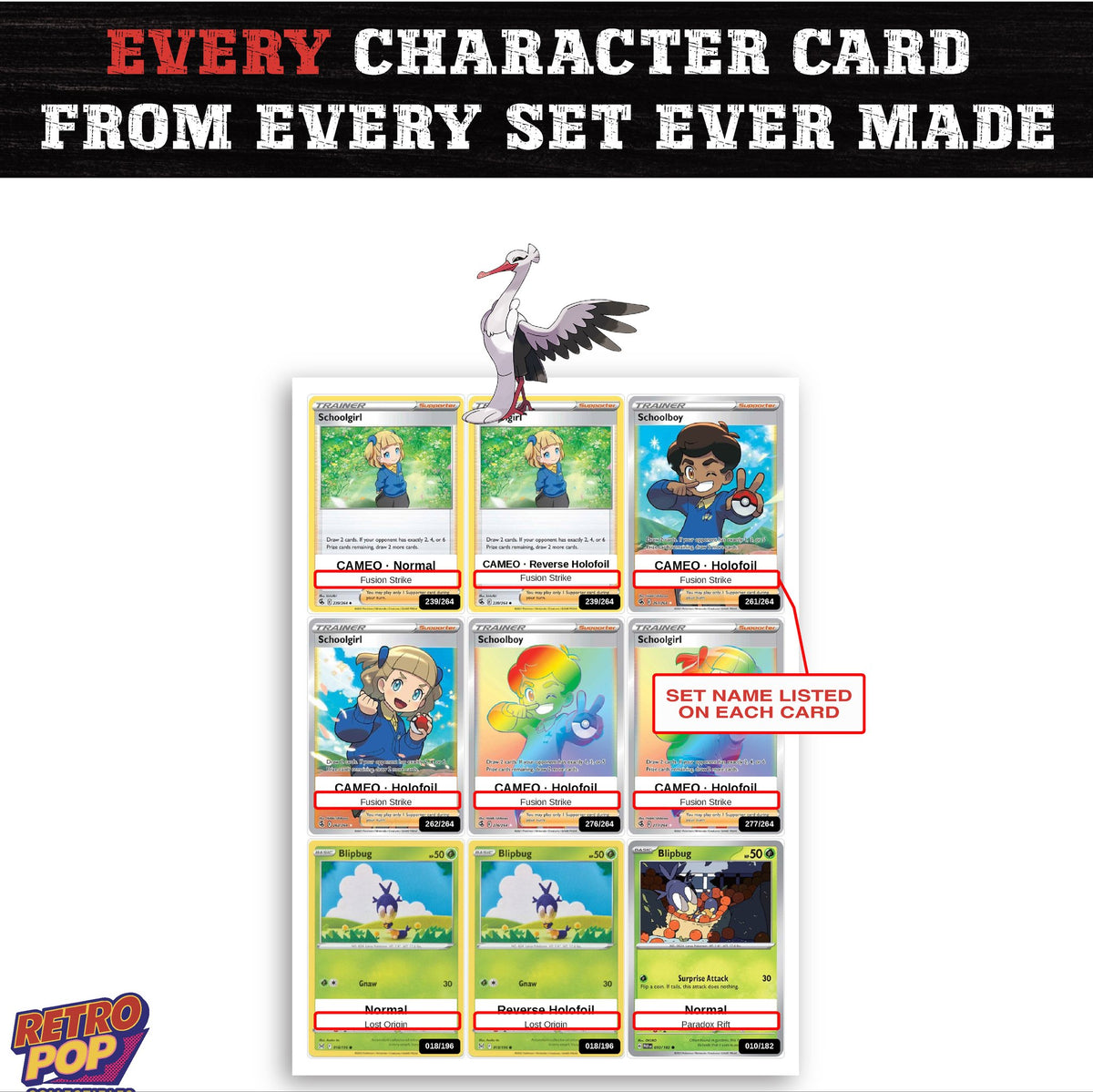 Bombirdier card collection preview - every set Bombirdier appears in