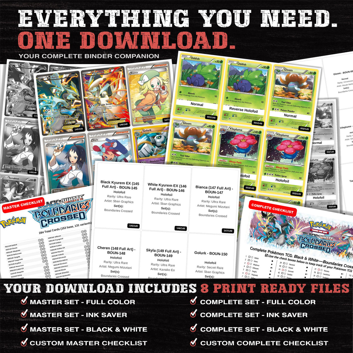 Everything included in the Boundaries Crossed placeholder download - 8 PDF files