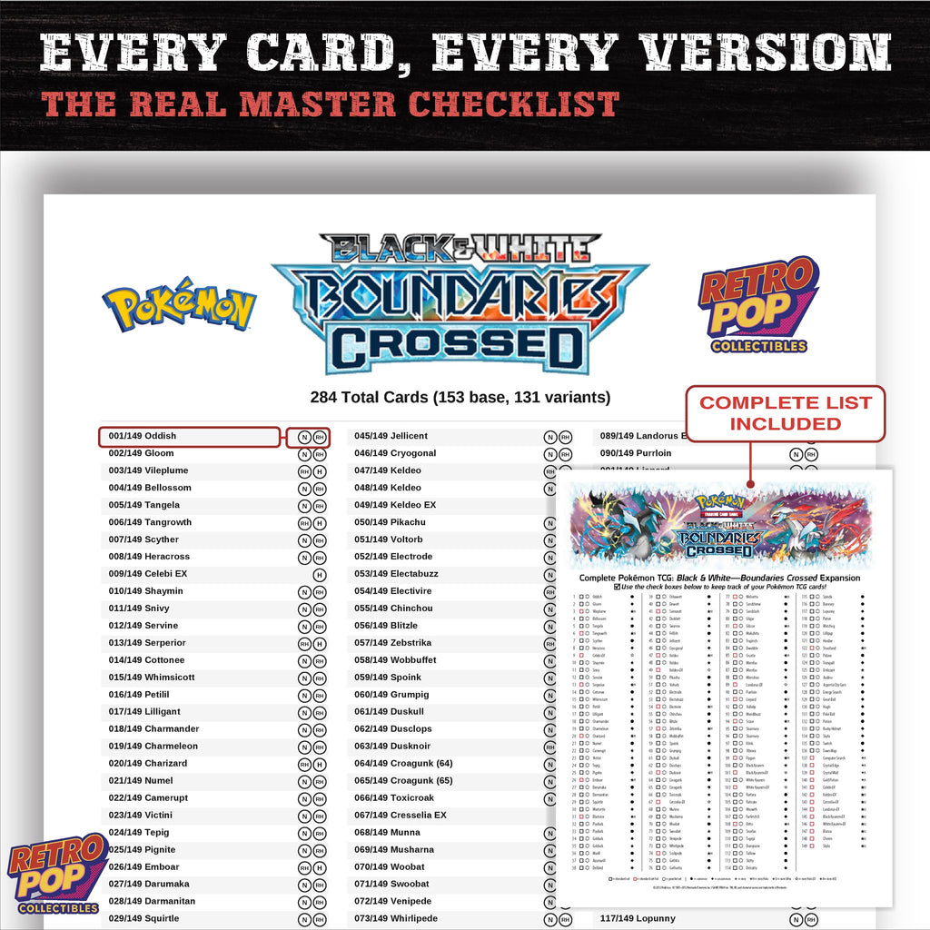 Boundaries Crossed Pokemon card checklist PDF preview